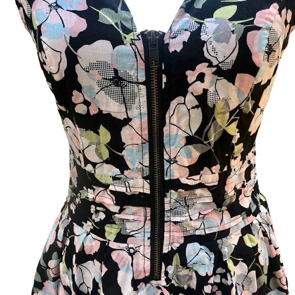 AMERICAN RAG ZIP FRONT FLORAL PRINTED FLOWY COTTON FIT & FLARE M - Picture 5 of 12